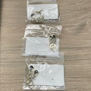 3 pack, Elegant Black and Gold Earrings costume jewelry earrings. 3 pk per order